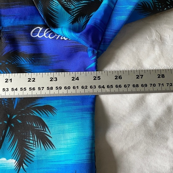 Royal Creations Vintage Aloha Shirt Hawaiian Palm Tree Sunset Surf Men's - Picture 7 of 9